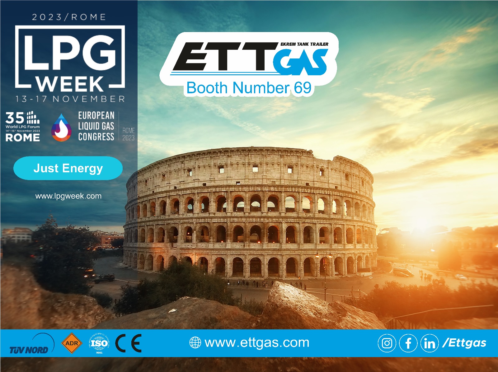 Ettgas booth No. 69 at Rome LPG Week 13th and 17th November 2023